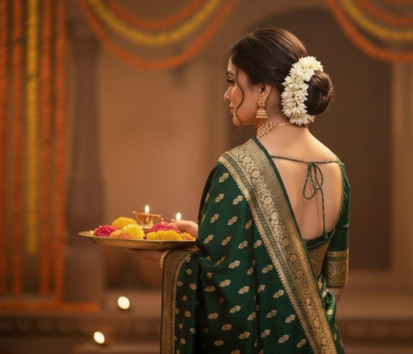 WhatsApp Image 2026-02-25 at 1.42.32 PM Banarasi Green Saree