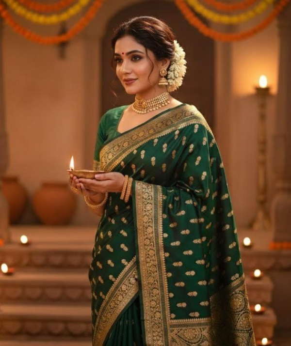 WhatsApp Image 2026-02-25 at 1.42.33 PM Banarasi Green Saree